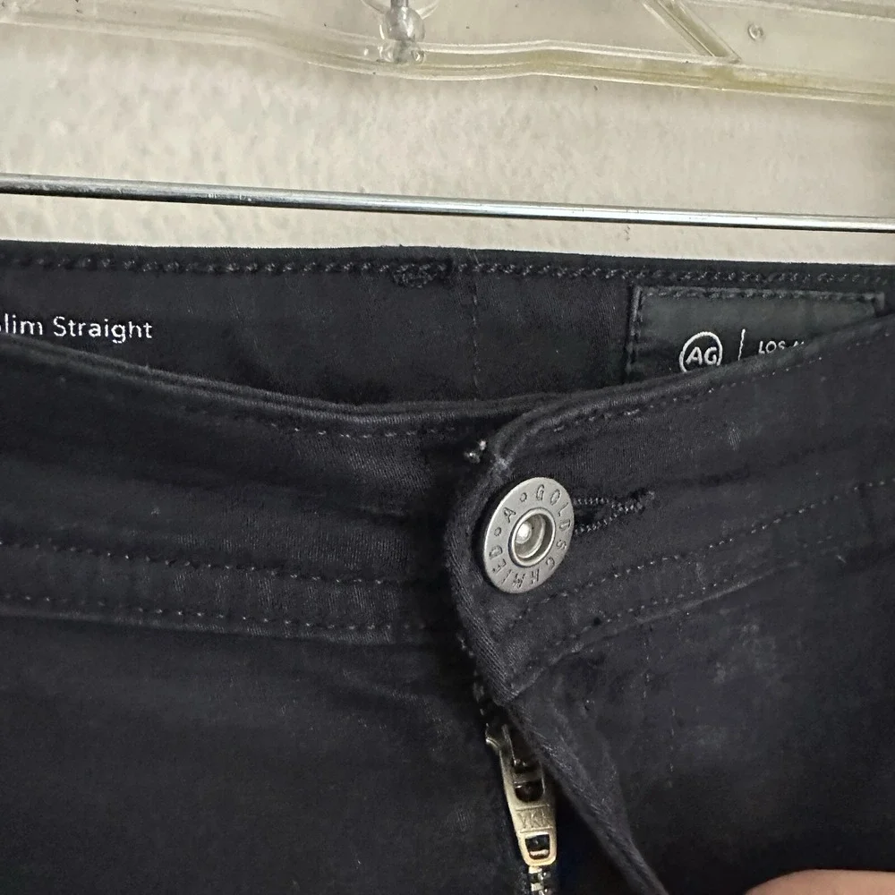 AG Adriano Goldschmied Everett Pants Mens 40‎ Black Slim Straight Italian Fabric